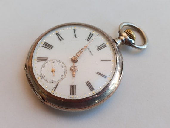 1900 OMEGA Mechanical Silver Watch, Silver Pocket… - image 4