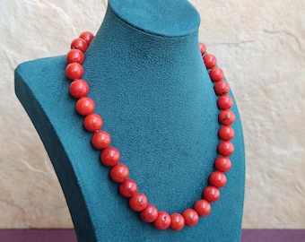 Collier Ras-du-cou Réglable – Corail Rouge, Jade, Quartz Fumé, Argent Sterling 925