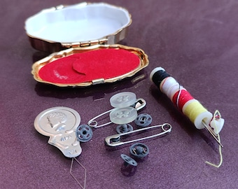 Travel Sewing Kit, Threads Box, Needle Case, Threads Storage, Sewing Needle Box, Needle Holder, Vintage Needle Case, Pincushion, Needles Box