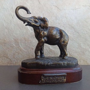 Bronze Elefant Ricardo Soriano Cerdan, Skulptur Elefant von &quot;Ricardo Soriano Cerdan&quot; Spanien Bronze Wahr, Vintage Bronze Elefant