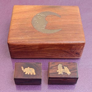 Sieradendoosjes SET, Pillendoosje, Vintage Kist, Schatkist, Houten Pillendoosje, Vintage Kist, Vintage Kist Koffer, Oude Kleine Koffer, Pillendoosje