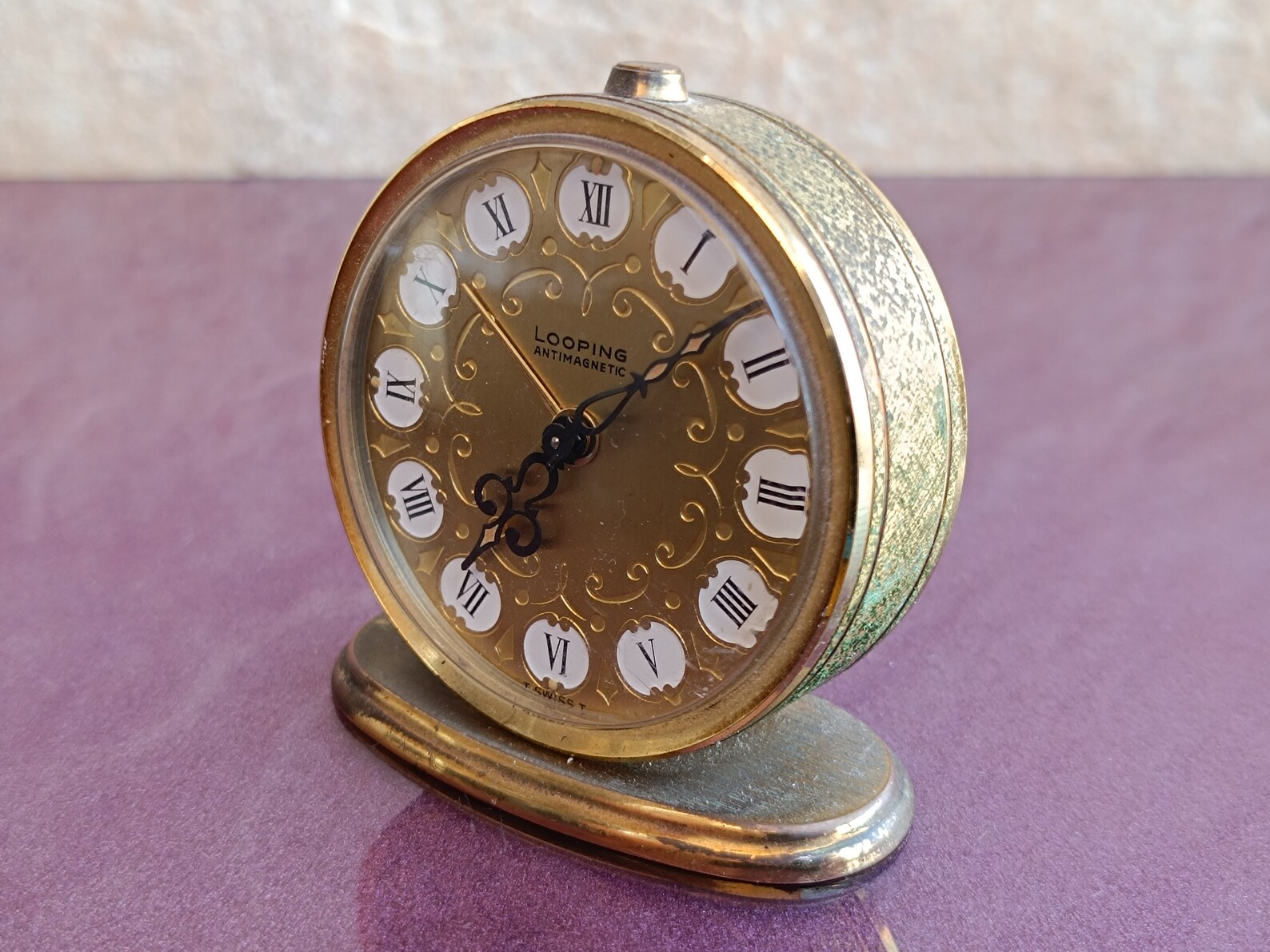 1960s LOOPING SWISS Alarm Clock With Mechanical Mechanism Antimagnetic ...