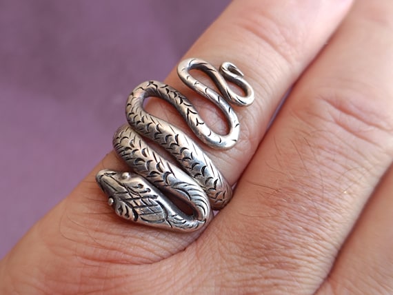 925 Silver Snake Ring – Adjustable Serpent Design… - image 11