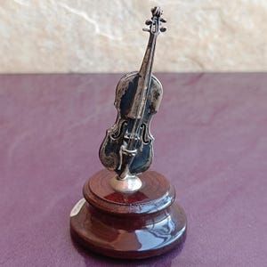 925 Silver Violin Figurine, Silver Violin Figure, Musical Instrument, Violin Figurine, Vintage Violin, Retro Violin, Silver Figure