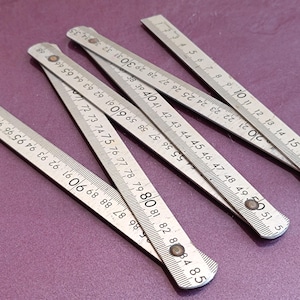 1980s Grametal Barna Folding Ruler 1 Meter, Aluminum Ruler, Vintage Ruler, Spanish Ruler, Folding Ruler, Retro Folding Ruler
