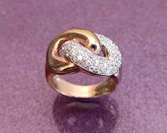 18k Gold Diamonds Infinity Ring, 750 Gold Ring, Authentic Gold Ring, Gold With Diamonds Ring, 18k Ring, Diamond Ring, Vintage Gold Ring