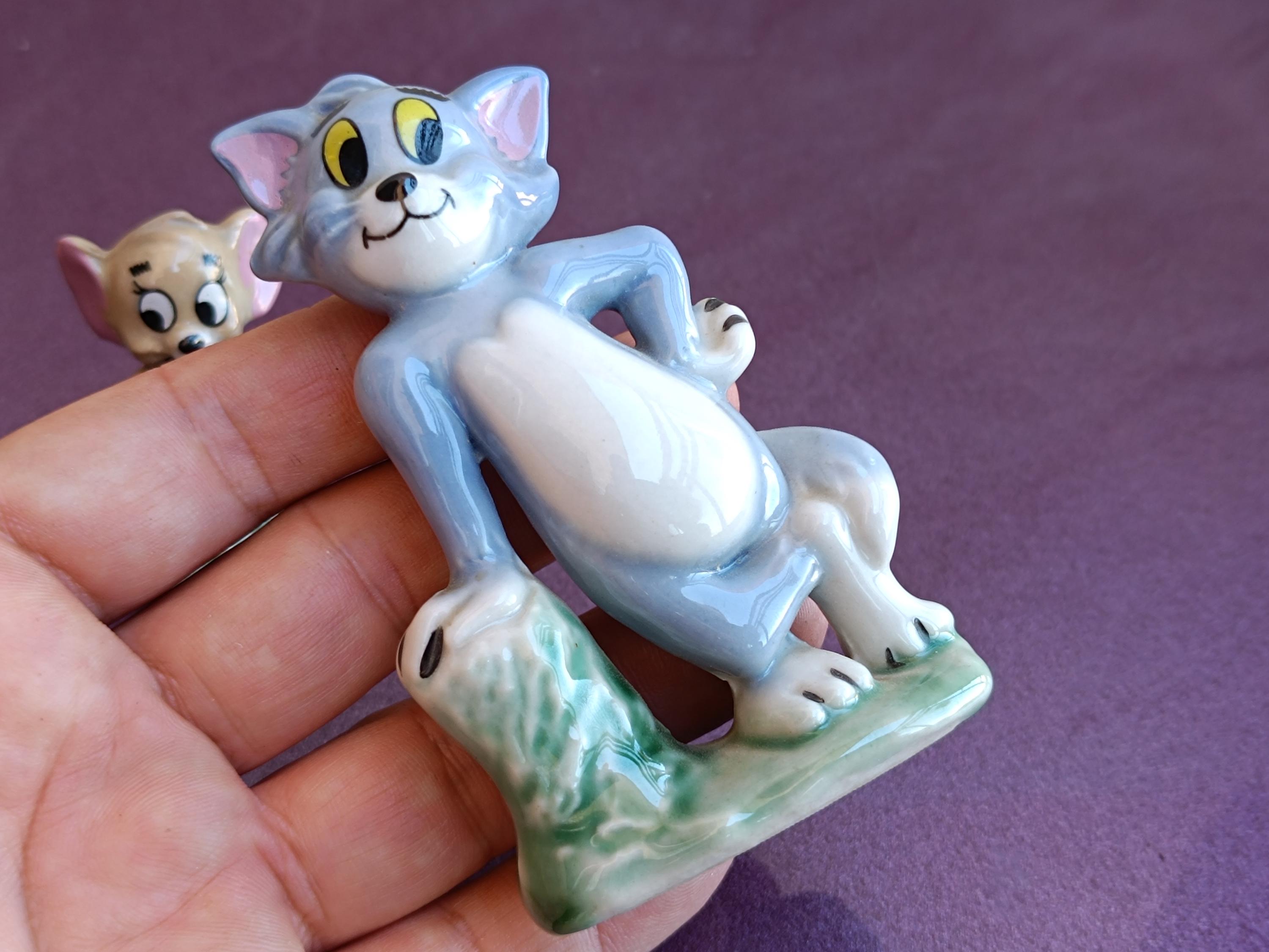 1970s Wade Tom and Jerry Porcelain Figurines, Made in