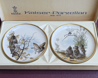 Lot De 4 Assiettes Porcelaine Studio The Forest Year - Scènes Animalières Forêt, Parfait État