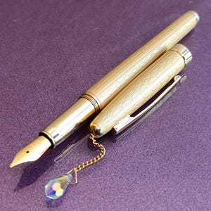 Vaccaro Füllfederhalter mit Swarovski-Stein, Vaccaro Füllfederhalter, Vintage Füllfederhalter, Füllfederhalter, Iridiumspitze, Tintenstift, Retro Tintenstift