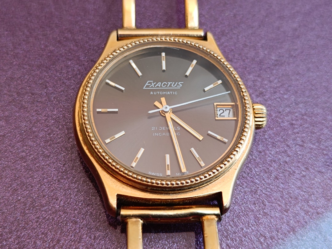 EXACTUS 18k Gold Filled 21 gioielli orologio meccanico automatico