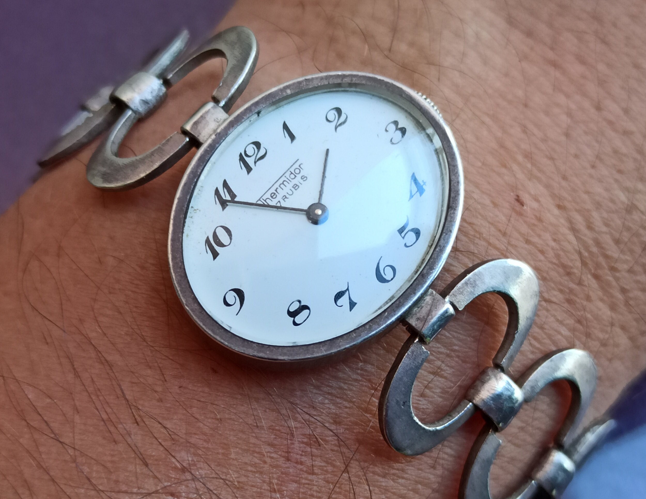 Thermidor 17 Rubis SILVER Mechanical Watch Antichoc Watch Automatic Watch Mechanical Watch Vintage Silver Clock Old Watch Retro Watch