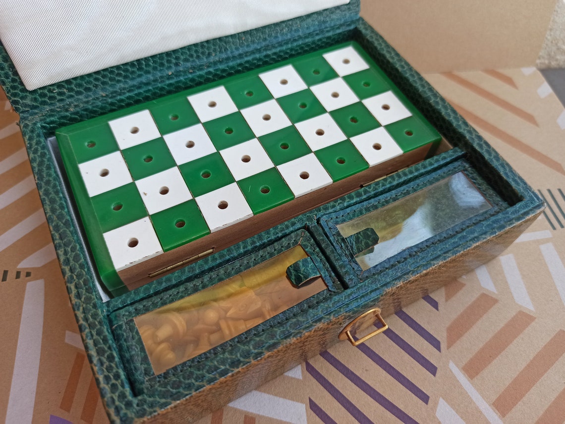 RARE 1950 Hand Carved Chess Antique Chess in Original Box Etsy