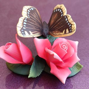 ROYAL KENT Butterfly Porcelain Figure, Handmade Butterfly Figurine, Porcelain Butterfly, Butterfly Figurine, Ceramic Butterfly, Taiwan