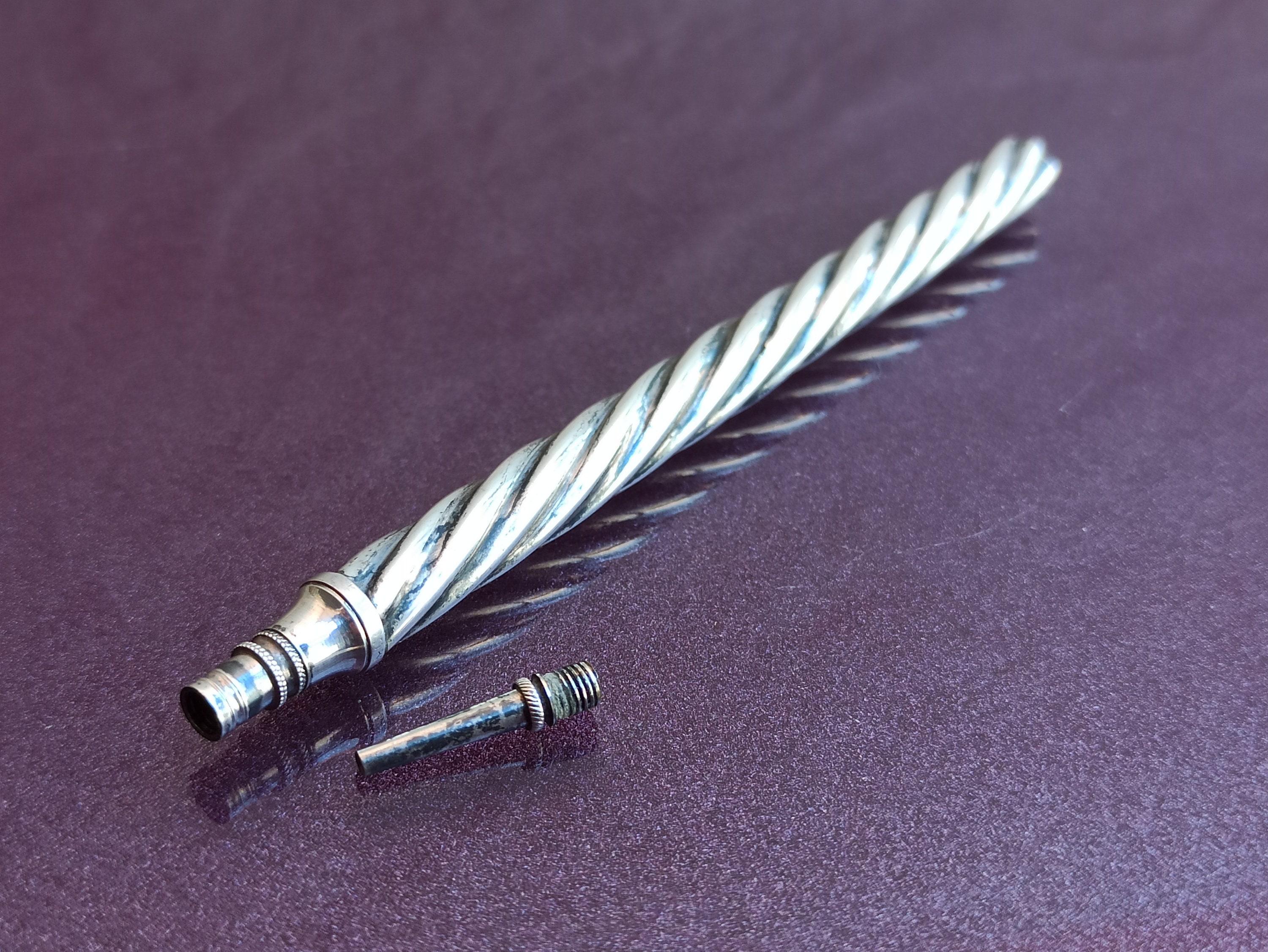 1830-45 S Mordan & Co Silver Pencil, Silver Sliding Propelling