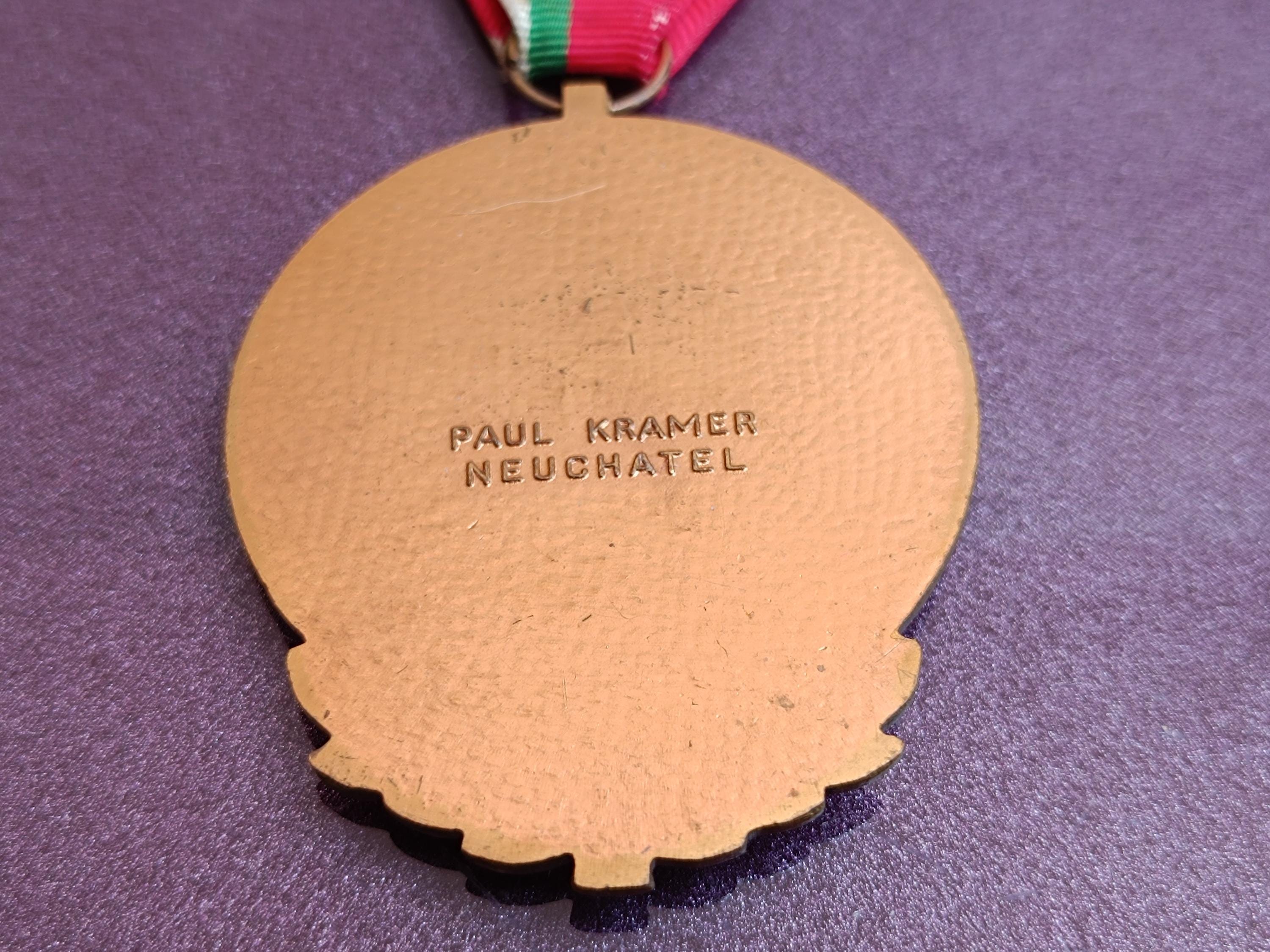 Médaille Suisse Paul Kramer Distinction 1967 Neuchâtel