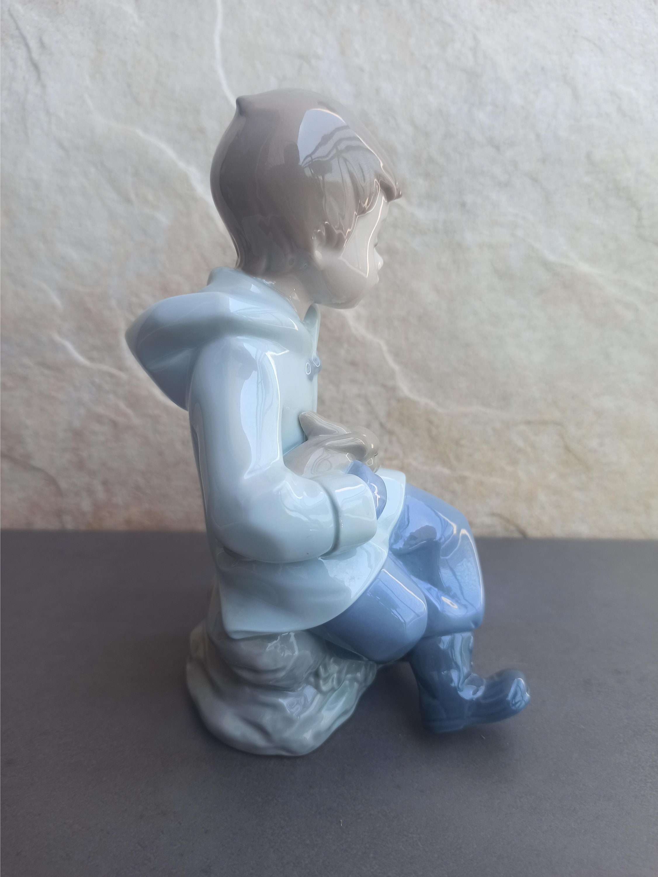 Nao Figurine Nao by Lladro Spain Figurine Boy With Rabbit Etsy UK