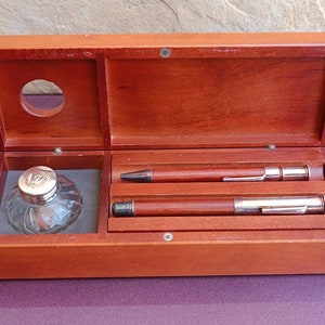 Laban versilberter Füllfederhalter und Kugelschreiber, Vintage Füllfederhalter, Füllfederhalter, alter Füllfederhalter, Laban Füllfederhalter, versilberter Stift