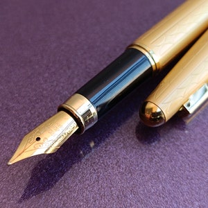 VACCARO Füllfederhalter, Gold gefüllter Füllfederhalter, Vintage Füllfederhalter, Füllfederhalter, antiker Stift, Iridiumspitze, deutscher Füllfederhalter, Tintenstift