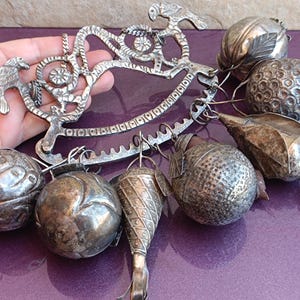 Silver Plated 90 Penca De Balangandan Wall Decor, African Charm Amulet, Silver Plated Decor, Victorian Ragastens, Penca Balangandan, Africa