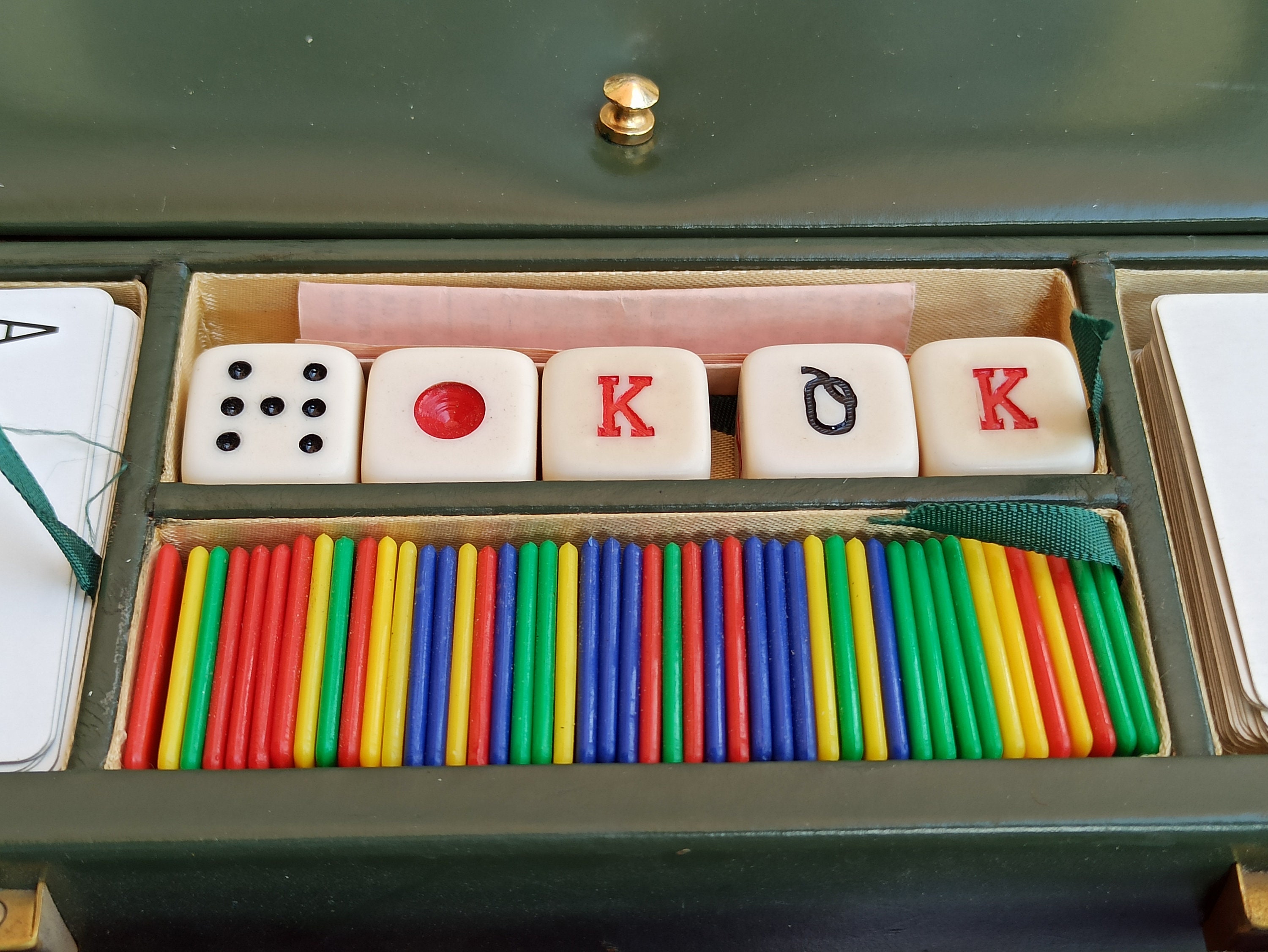 1950 年代のポーカー セット、アメリカン ポーカー、ポーカー ダイス