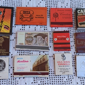 Set Of 12 MATCHBOX 1980, Antique Matches, Various Design, Made in Spain, Antique Style, Old Matches, Match Holder, Vintage Matches