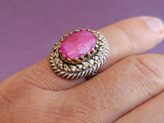 Ruby 925 Silver Ring, Ruby Silver Ring Silver, Si… - image 2