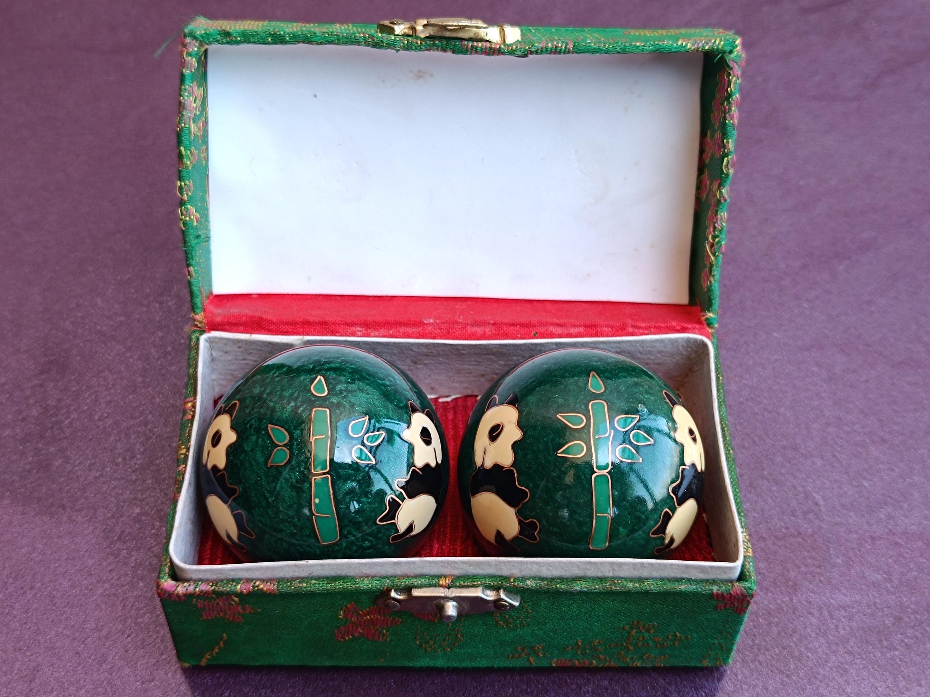 Buddhist Balls With Pandas, Chinese Meditation Ball, Baoding Balls