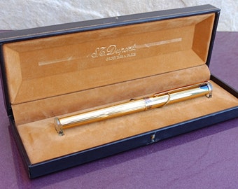 Stylo Plume Rare S.T. Dupont Laque De Chine - Ambre Et Vermeil, Plume En Or 18 Carats - Occasion Prestige