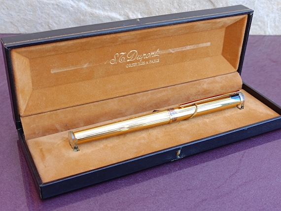 18K ST. Pluma estilografica de plata Dupont Vermeil 925 en caja original pluma estilografica de punta de oro de plata 925 pluma estilografica punta de oro 750 punta de oro de 18 k Etsy Mexico