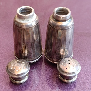 800 Silver Salt and Pepper Shaker Set, Silver Salt Shaker, Silver Pepper Shaker, Antique Silver, Silver Kitchen Utensils, Silver Kitchenware