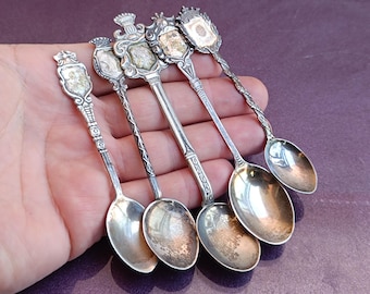 モダンなお土産スプーン、銀皿、ファロ・デ・モンクロア、スペインの