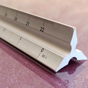 Vintage JELD-WEN Aluminum Triangular Scale Ruler – Architectural Drafting Ruler – 1.20 1.25 1.50 1.75 1:100