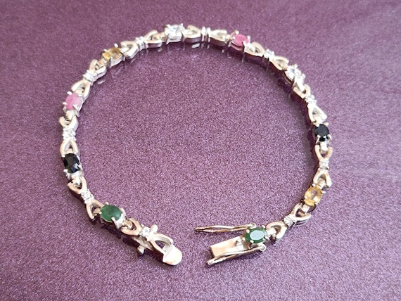 925 Silver Emerald, Ruby, Sapphire, Rose Quartz, … - image 7