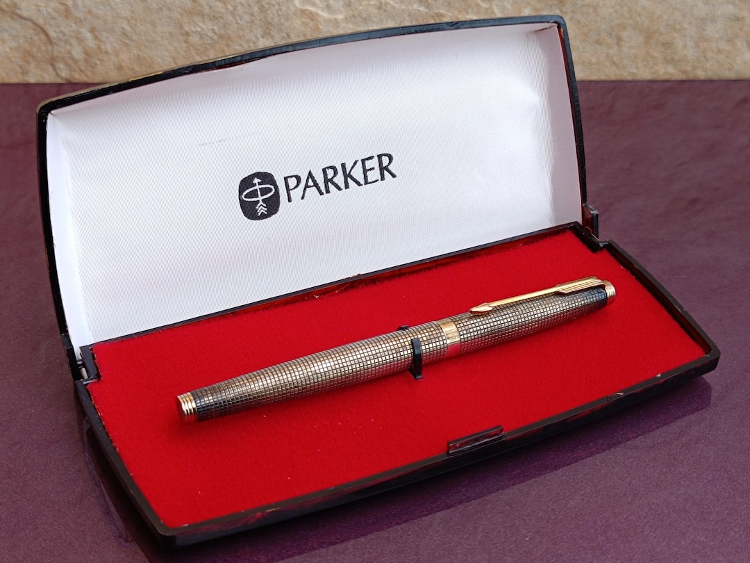 Parker 14k Gold Nib Sterling Silver USA Fountain Pen, 585 Nib, Parker ...