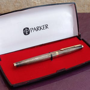 Parker 14k Gold Nib Sterling Silver USA Vulpen, 585 Nib, Parker Original Pen, Vulpen, Parker Vulpen, Zilveren Vulpen