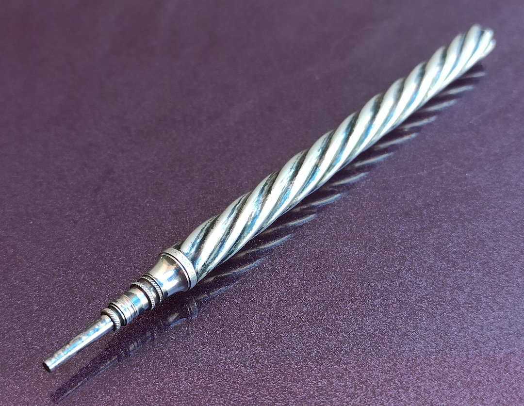 モリソン　Morison ペンシル 純銀　pencil silver Sampson Mordan Mechanical Pencil Silver Plated Black Stone | El