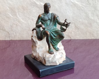 Apollo With Lyre Bronze Figure, Roman Statue, Vintage Bronze Apollo, Apollo Vintage Figurine, Italy