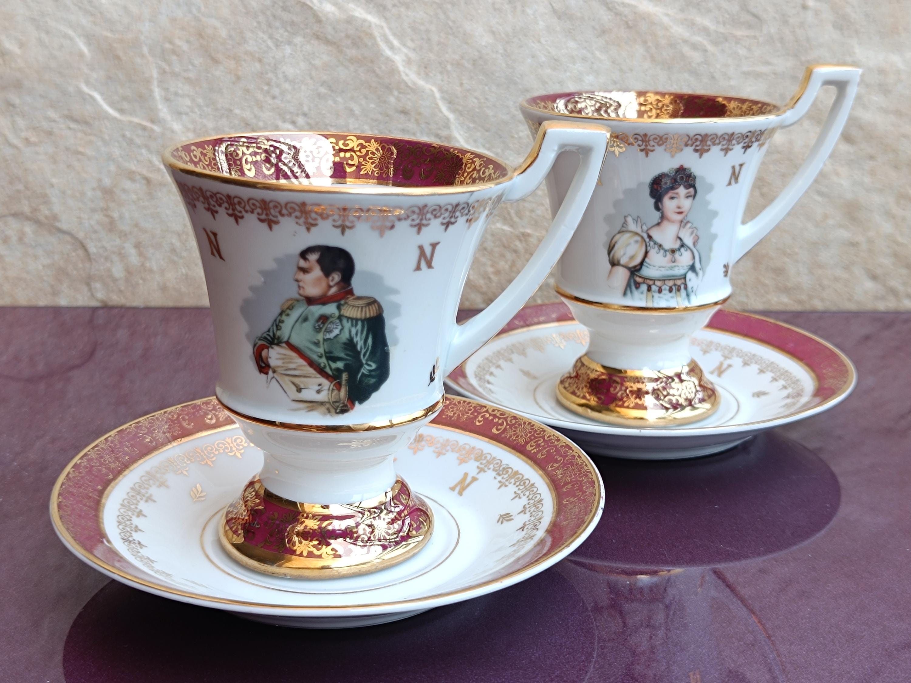 1960s F.D. France Napoleon and Josephine Porcelain Teacup and