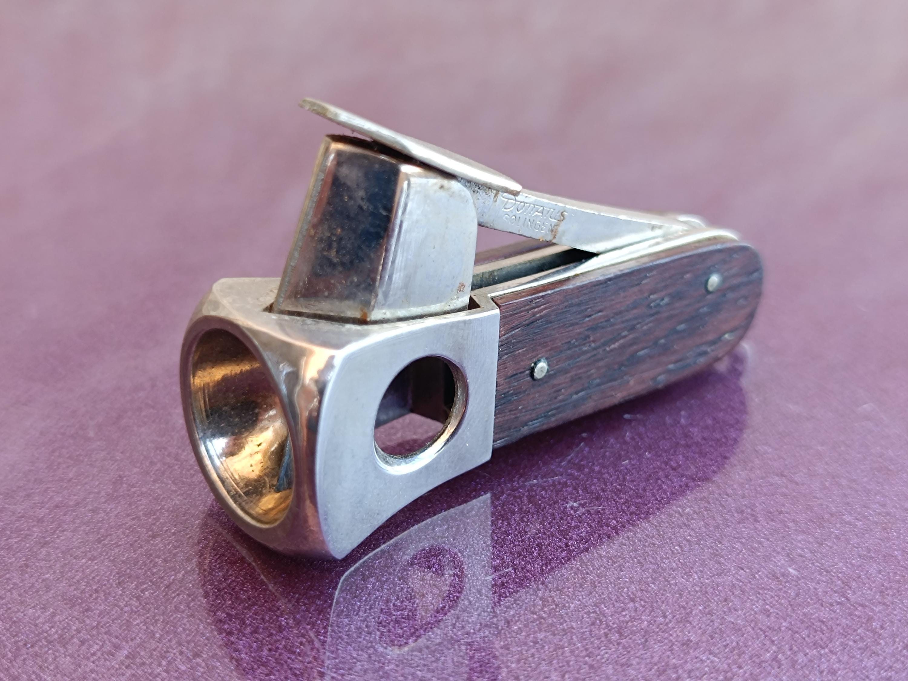 1980s SOLINGEN Donatus Cigar Cutter, Germany, Vintage Chrome and