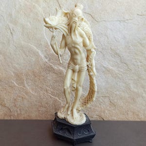 Vintage Asian Statue, Depose, Italy, Fontani, Antique Asian Figurine, Fisherman Figurine, Antique Statuette, Old Depose Figurine