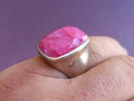 Ruby 925 Silver Ring, Ruby Silver Ring Silver, Si… - image 6