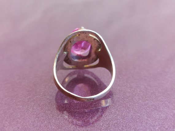 875 Silver Ruby Ring, USSR Red Ruby Silver Ring, … - image 4