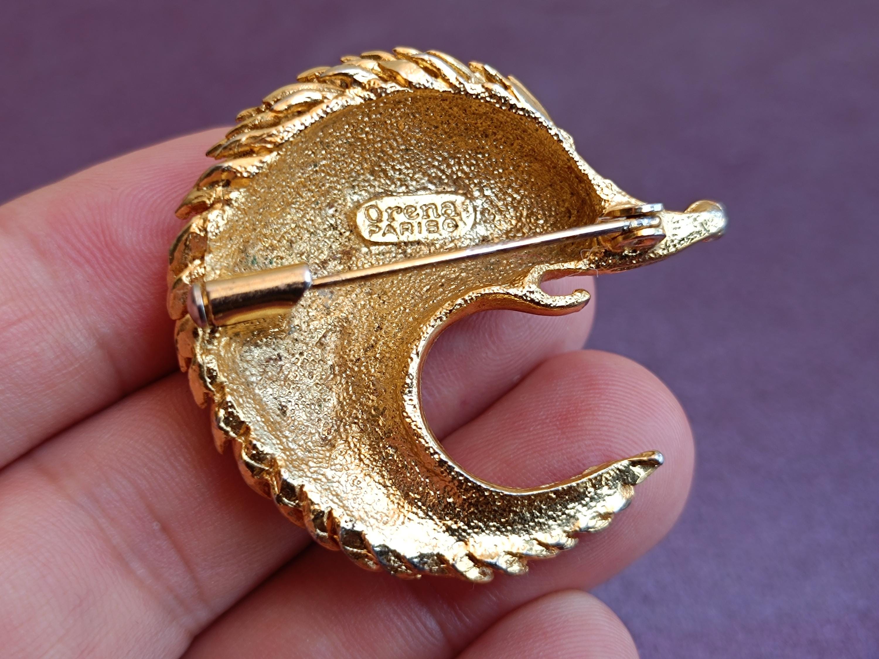 Orena Paris Gold Filled Hedgehog Brooch, Gold Filled Jewelry