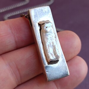 925 Silver Mother Of Pearl Pendant With Necklace, Silver Pendant, Italian Silver Jewellery, Antique Pendant, Vintage Pendant, Italy image 12