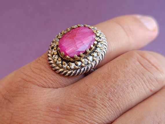 Ruby 925 Silver Ring, Ruby Silver Ring Silver, Si… - image 8