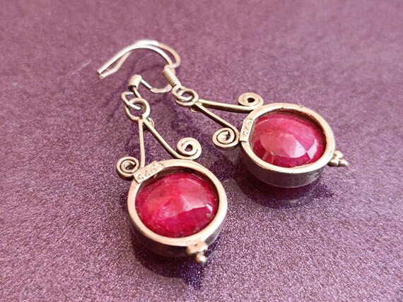 Ruby 925 Silver Earrings, Ruby Silver Earrings, S… - image 6