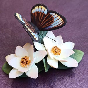 ROYAL KENT Butterfly Porcelain Figure, Handmade Butterfly Figurine, Porcelain Butterfly, Butterfly Figurine, Ceramic Butterfly, Taiwan