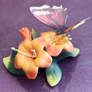 ROYAL KENT Butterfly Porcelain Figure, Handmade Butterfly Figurine, Porcelain Butterfly, Butterfly Figurine, Ceramic Butterfly, Taiwan