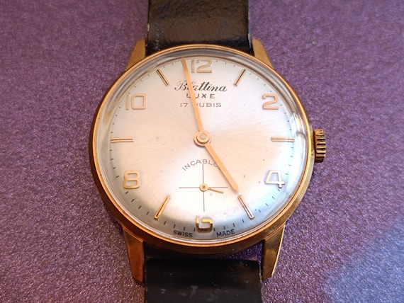 1950 BLATTINA Gold Filled Plaque G10 17 Rubis Swiss Mechanical