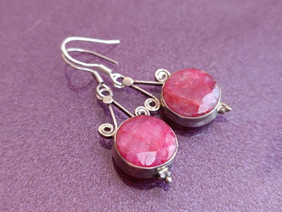Ruby 925 Silver Earrings, Ruby Silver Earrings, S… - image 8